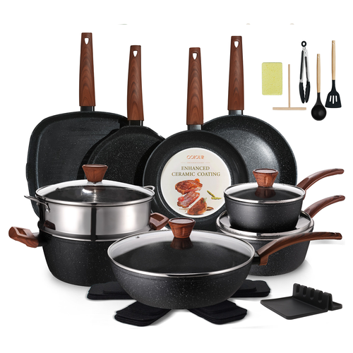 26Pcs Pots and Pans Nonstick Ceramic Cookware Set