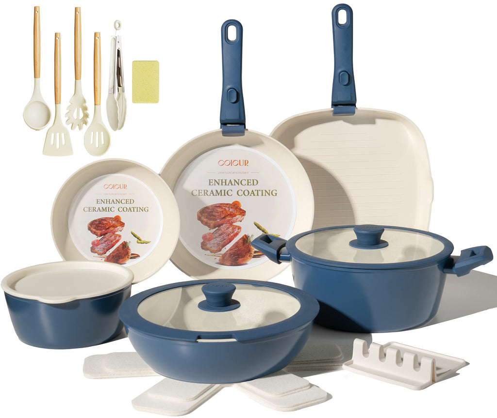 23PCS Removable handle cookware set