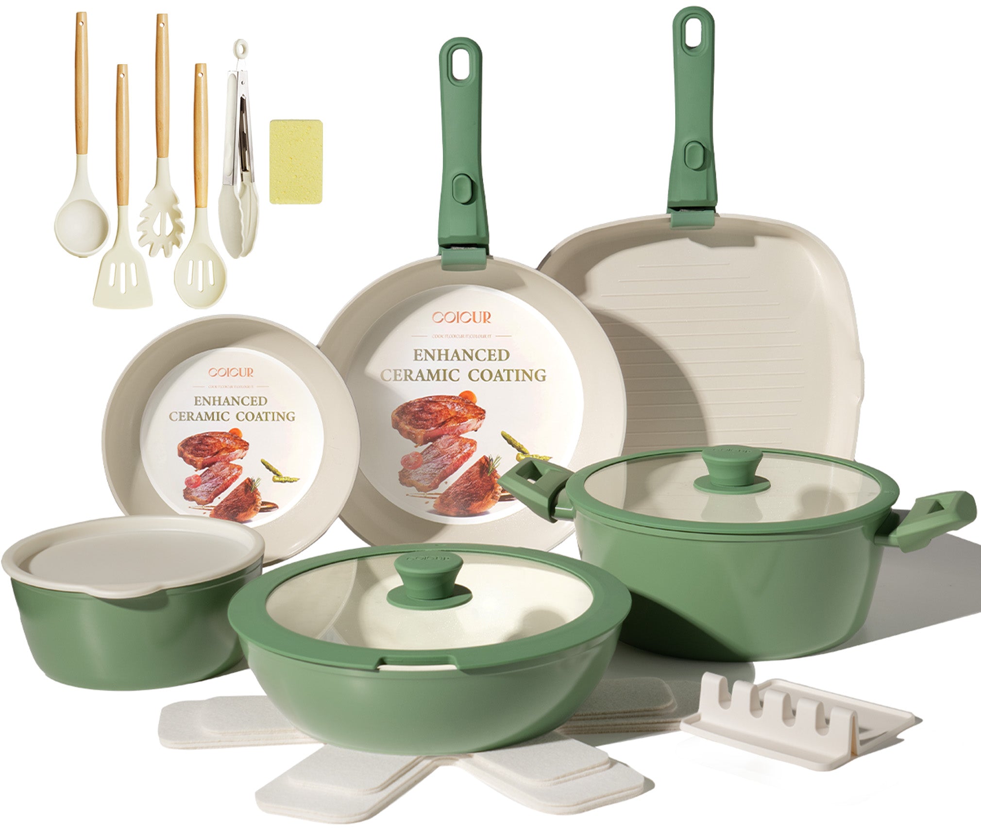 23PCS Removable handle cookware set