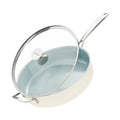 Nonstick Sauté Pan with Lid 5 QT Deep Frying Pan with Stainless Steel